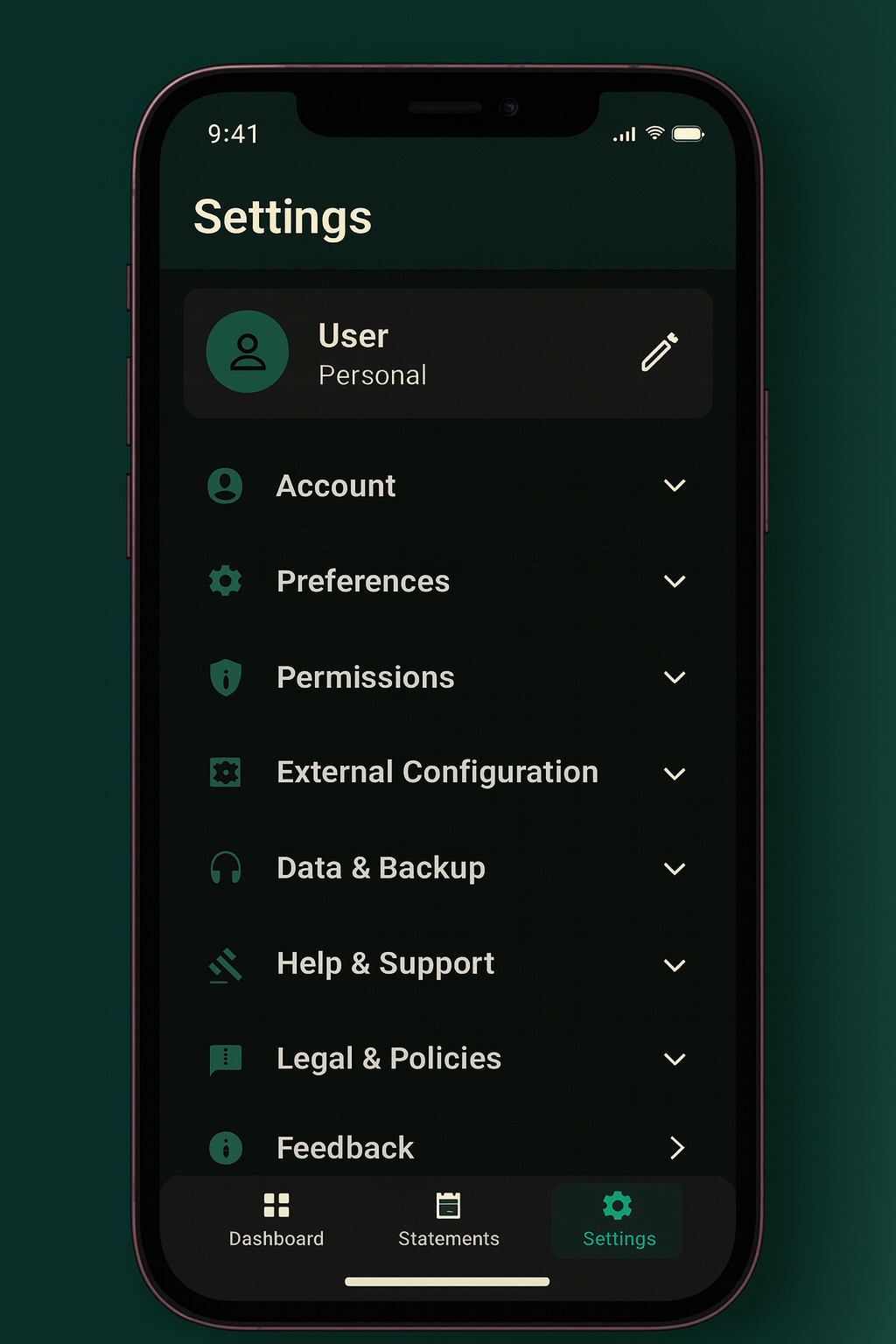 Settings and controls